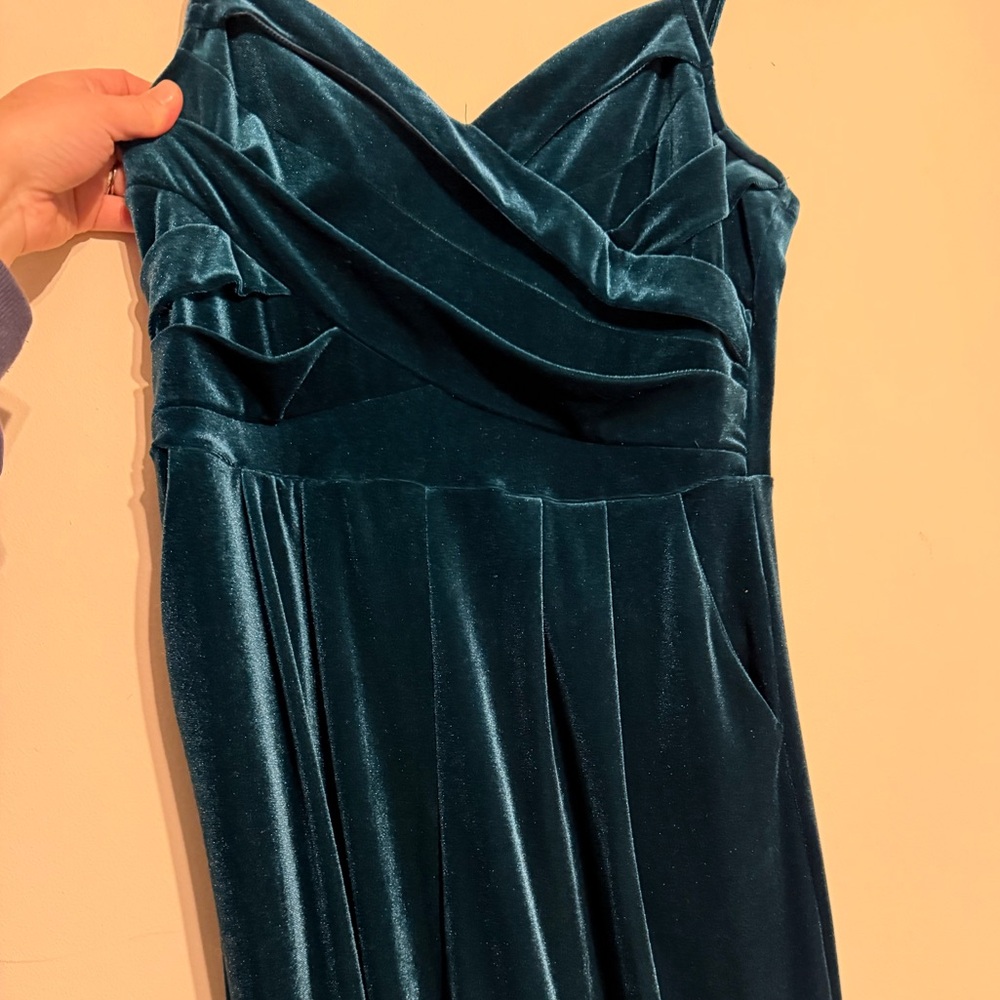 Cider Teal Velvet jumpsuit